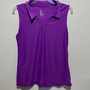 Mondetta Women's Sleeveless V-Neck Ruffled Hem Purple Tennis/Golf Top Size S/M
